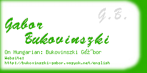 gabor bukovinszki business card